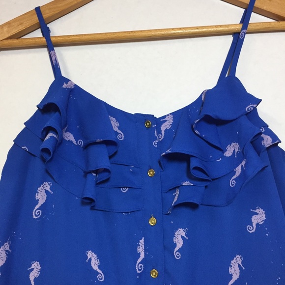 Nanette Lepore L 'Amour Seahorse Romper Blue SZ M - Picture 4 of 13